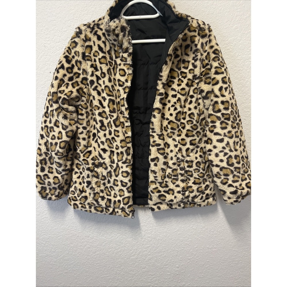 Weatherproof Girls Faux Fur Leopard Cheetah Jacket Sz. 14/16